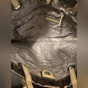 Michael Kors Grey Coated Leather MK Printed Double Handle Tote Bag(TAKING OFFERS